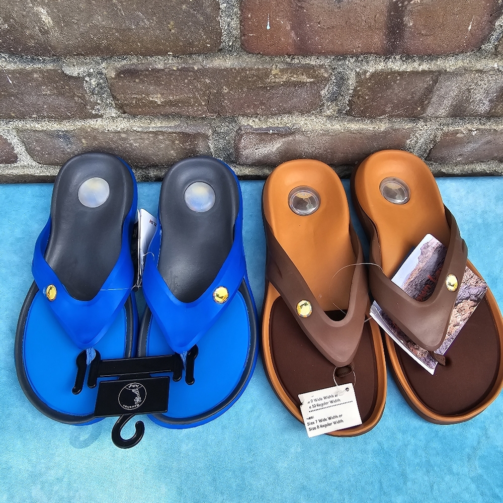 Bundle Men 's Anti-slip Flip Flops Slide Sandals Sz 7
